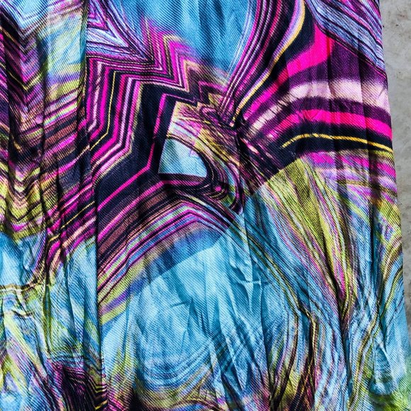 vintage Roberto Cavalli ruched psychedelic midi skirt Sz 38 - Picture 5 of 8